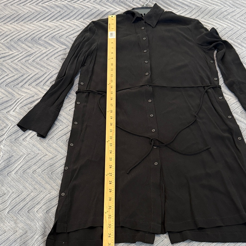 ALLSAINTS Black Anya Long Sleeve Button Down Dress - Picture 15 of 16